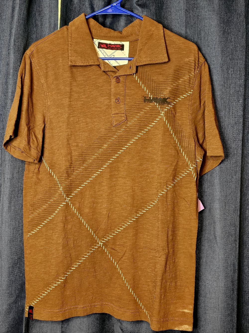 Tony Hawk Polo Shirt Men's M Brown Casual Skate Streetwear